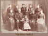 Kent Family Small girl front: Alice E. Front row L to R: Addie Roberta or Jennie A., Lewis B., Elmer E., Elisza Jane, Addie Roberta or Jennie A. Back row L to R: Geroge E., Stella A.,the last three unsure of which girl is which, Eva, Minnie and Emma. Can anyone help give a positive identity to these girls? Photo taken circa 1892 New London, WI Submitted by M. Johnson mjohnson80@adelphia.net  