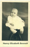 This is a postcard and the back states Nancy Elizabeth Bennett 5 1/2 months old
